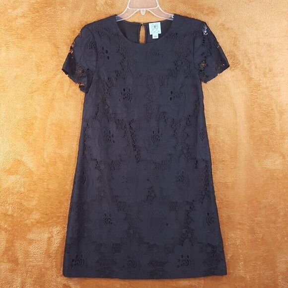 CECE Womens Dress Size 2 Black Shift Keyhole Lace Overlay Lined Dainty Classic - Picture 1 of 7